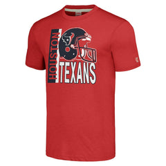 Houston Texans Homage Unisex Helmet Stripe Tri-Blend T-Shirt Red - NFL
