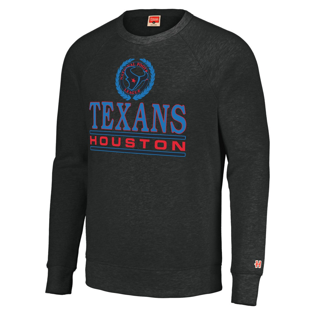 Houston Texans Homage Unisex Color Rush Crest Tri-Blend Pullover Sweatshirt Charcoal - NFL