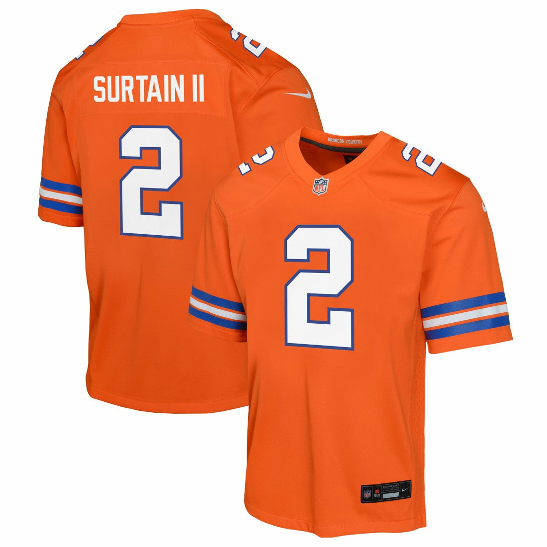 Patrick Surtain II Denver Broncos Youth Game Jersey - Orange | NFL Jerseys