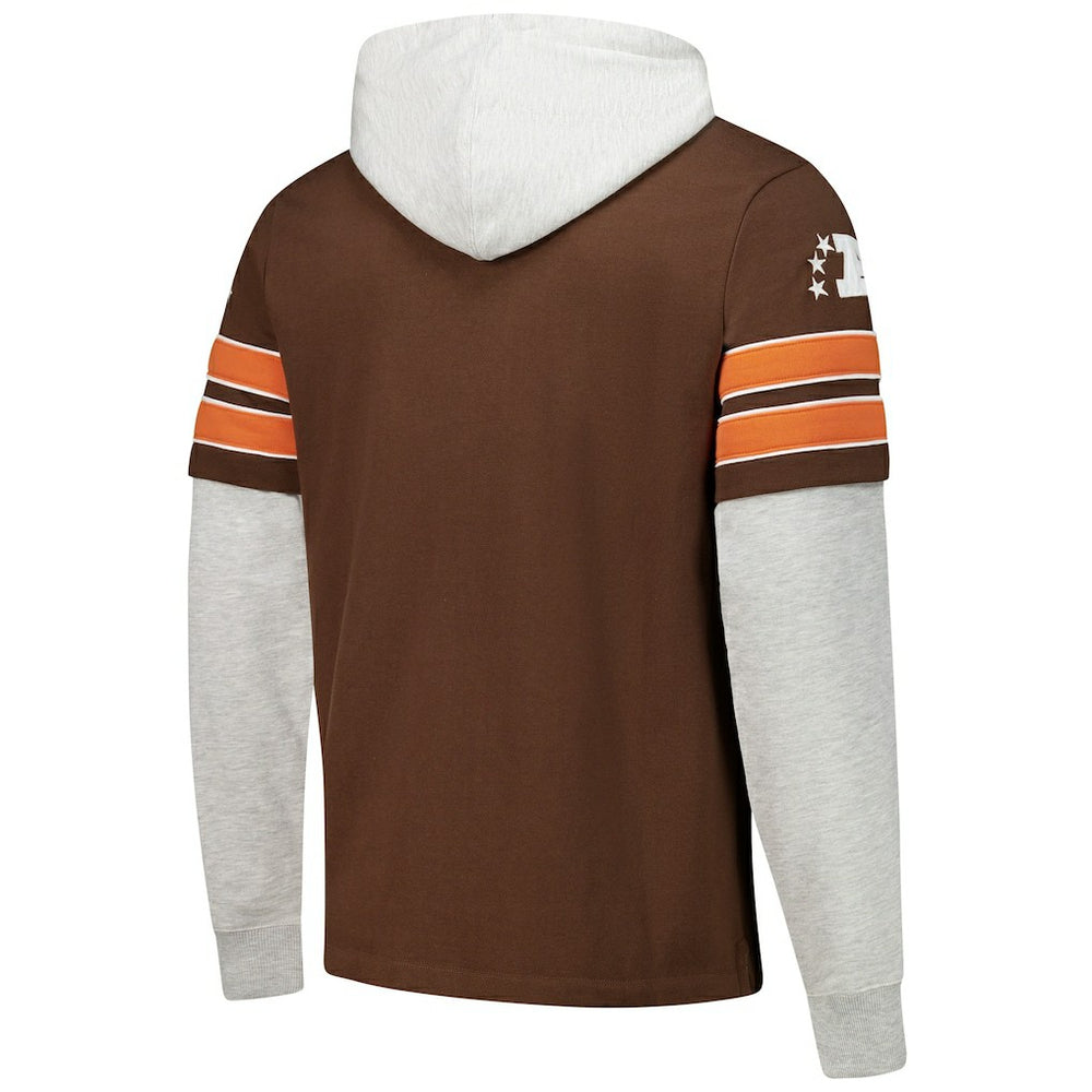 Cleveland Browns '47 Throwback Double Header Blitz Cornerback Hoodie Brown - 47 brand
