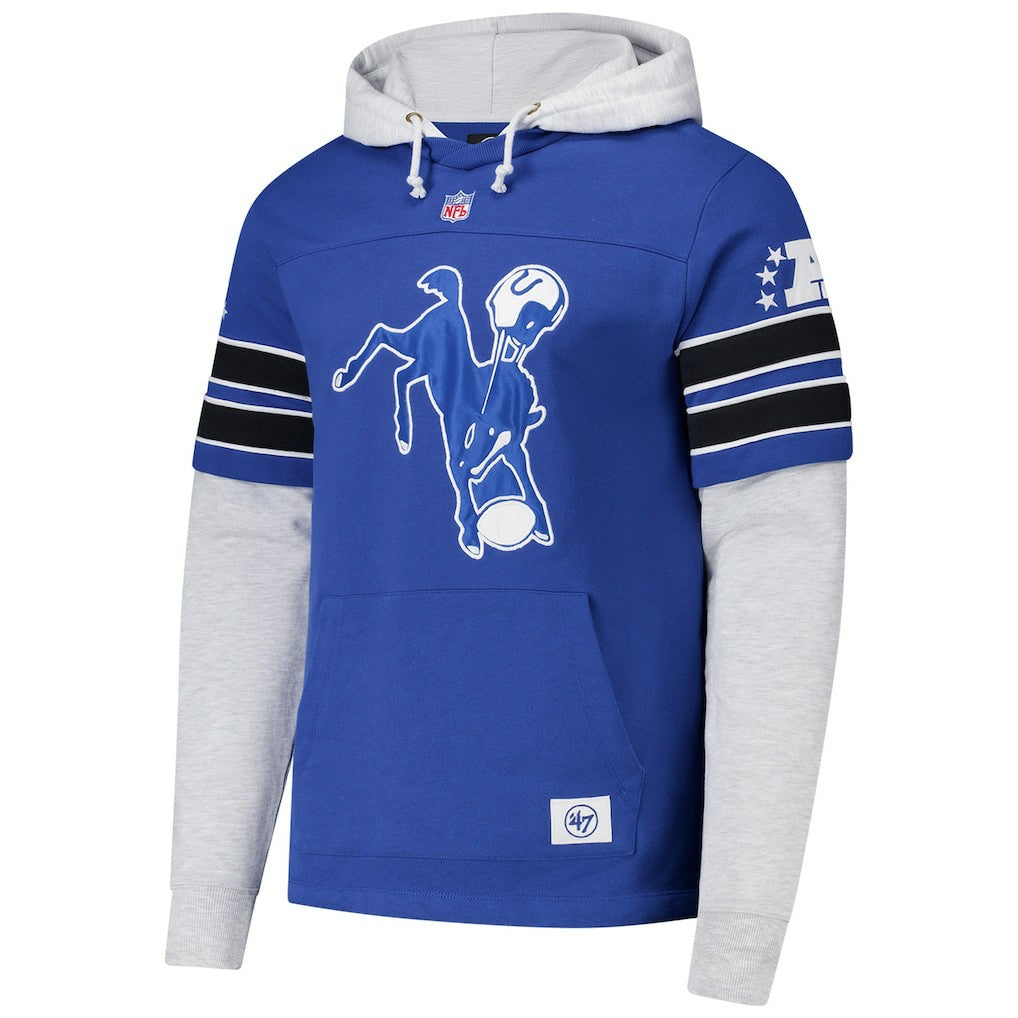 Indianapolis Colts '47 Throwback Double Header Blitz Cornerback Hoodie Royal - 47 brand