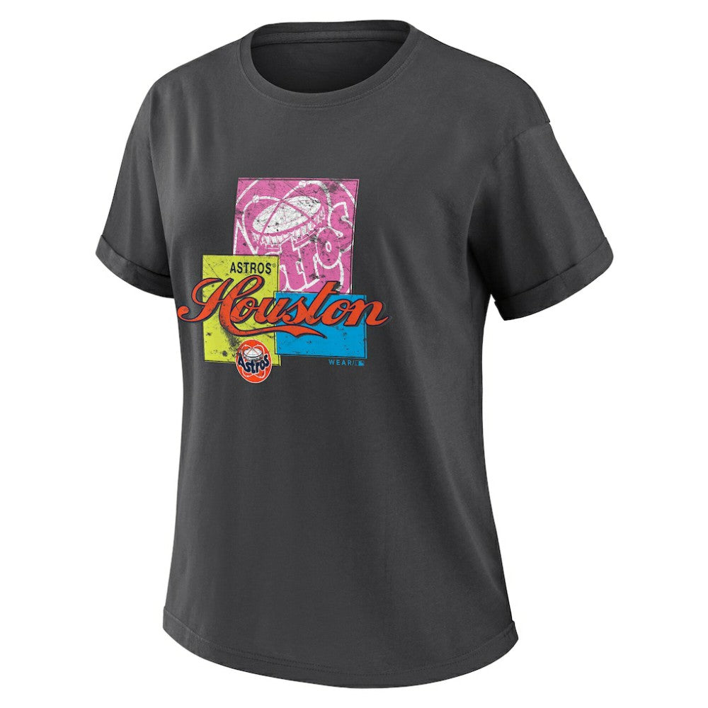 Houston Astros WEAR by Erin Andrews Women's Domestic Box Color Boyfriend T-Shirt Clearance