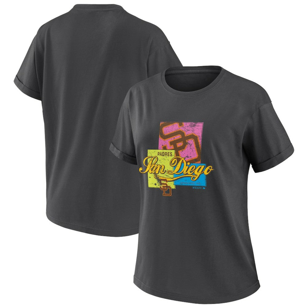 San Diego Padres WEAR by Erin Andrews Women's Domestic Box Color Boyfriend T-Shirt Near Me