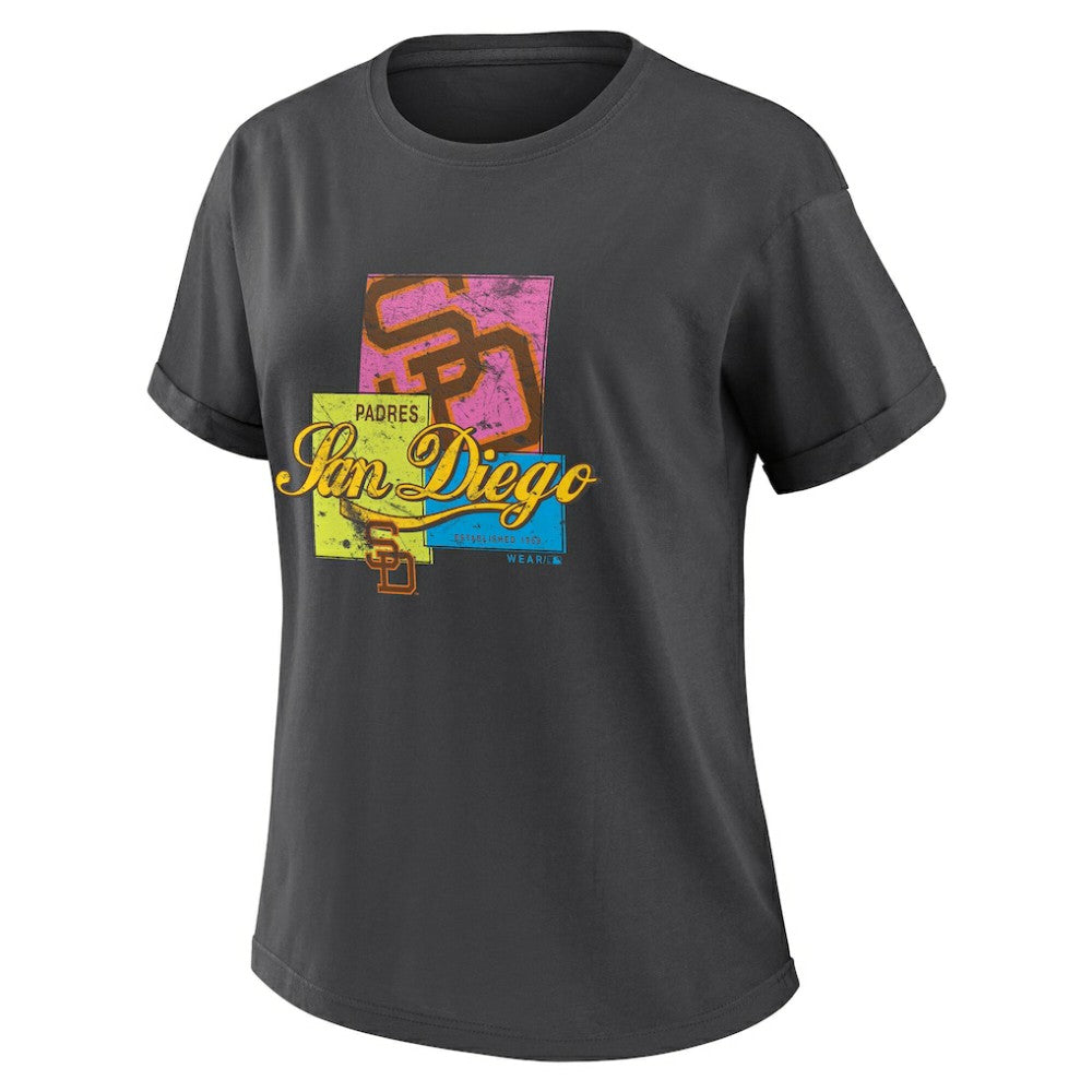 San Diego Padres WEAR by Erin Andrews Women's Domestic Box Color Boyfriend T-Shirt Near Me