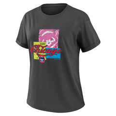 Chicago Cubs WEAR by Erin Andrews Women's Domestic Box Color Boyfriend T-Shirt On Sale