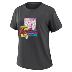 Cleveland Guardians WEAR by Erin Andrews Women's Domestic Box Color Boyfriend T-Shirt Clearance