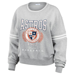 Houston Astros WEAR by Erin Andrews Women's Domestic Crest Pullover Sweatshirt Clearance
