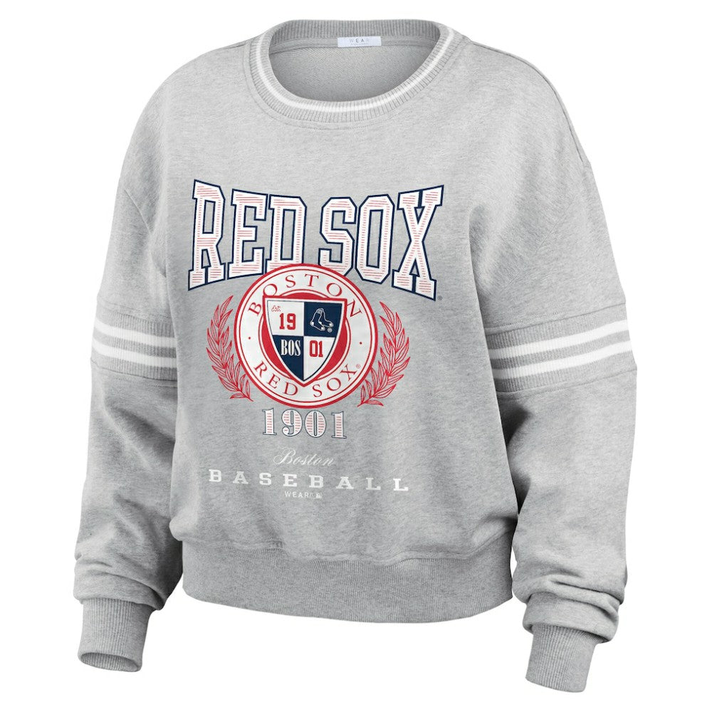 Boston Red Sox WEAR by Erin Andrews Women's Domestic Crest Pullover Sweatshirt Online