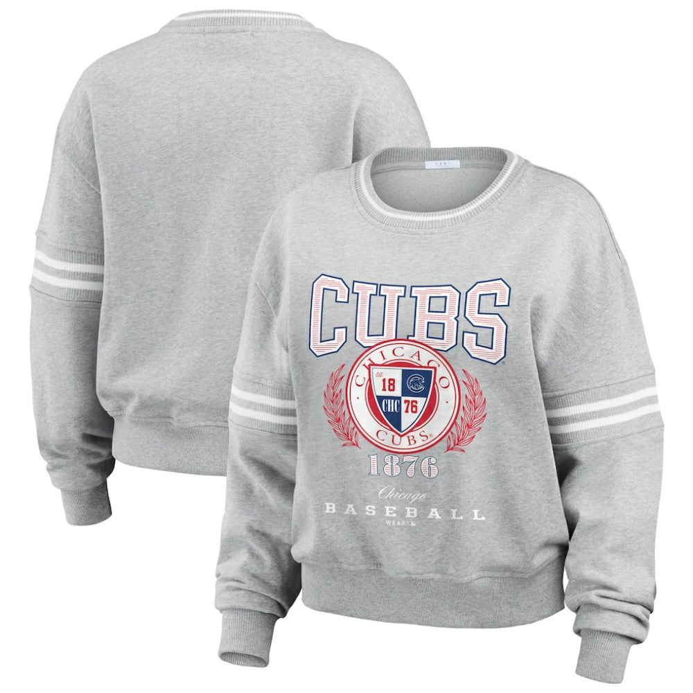 Chicago Cubs WEAR by Erin Andrews Women's Domestic Crest Pullover Sweatshirt Online