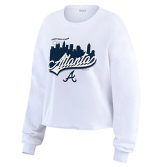 Atlanta Braves WEAR by Erin Andrews Women's Domestic Postcard Long Sleeve T-Shirt Clearance