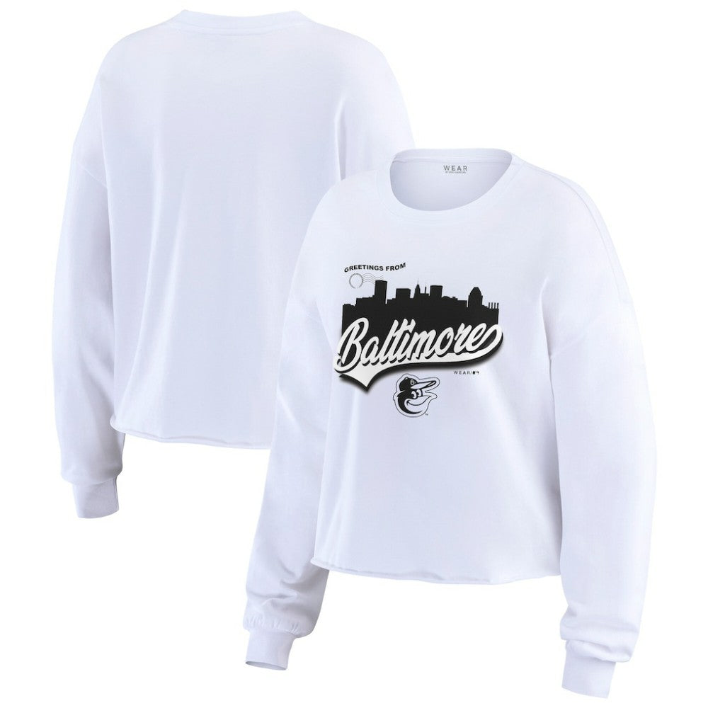 Baltimore Orioles WEAR by Erin Andrews Women's Domestic Postcard Long Sleeve T-Shirt Clearance