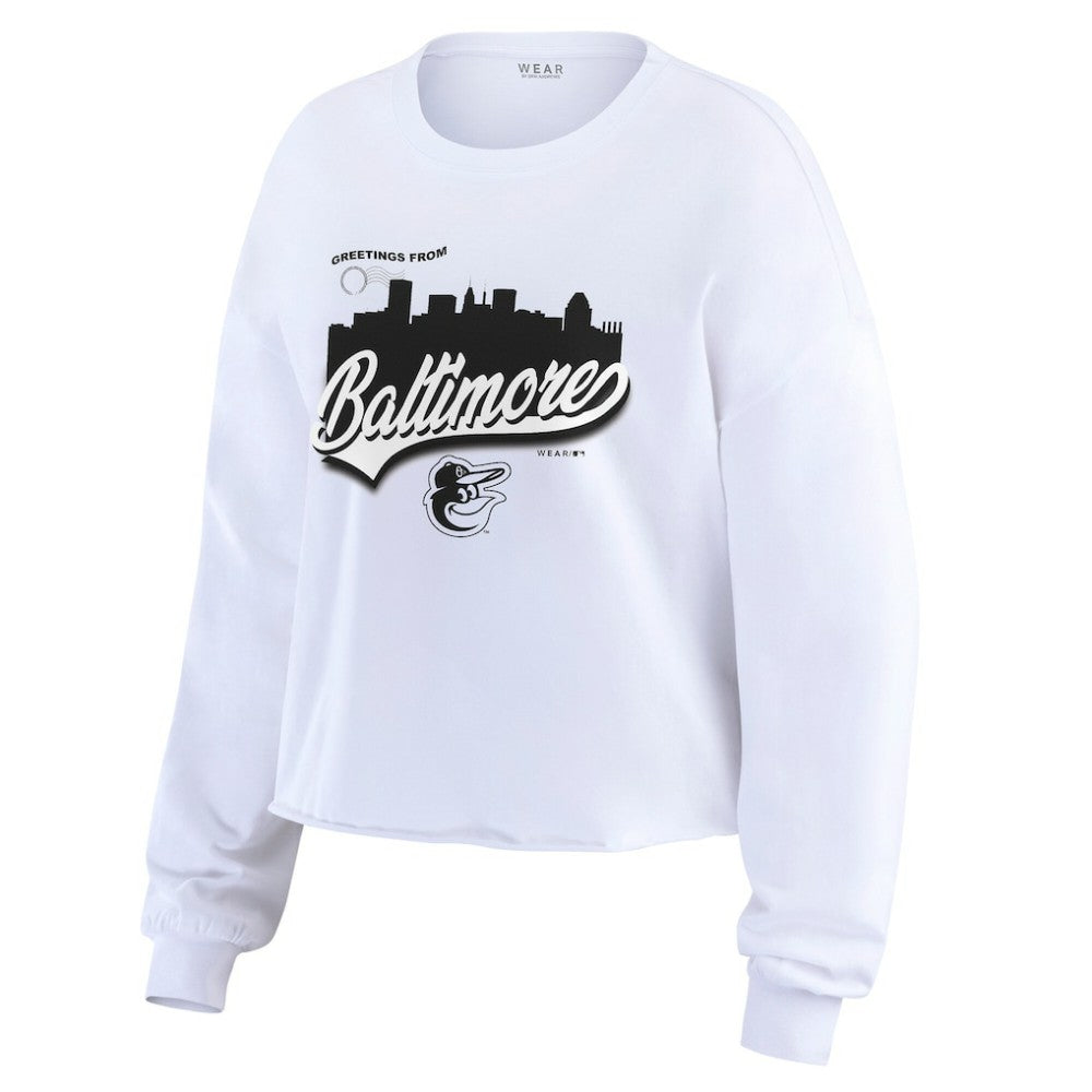 Baltimore Orioles WEAR by Erin Andrews Women's Domestic Postcard Long Sleeve T-Shirt Clearance