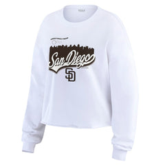 San Diego Padres WEAR by Erin Andrews Women's Domestic Postcard Long Sleeve T-Shirt On Sale