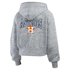 Houston Astros WEAR by Erin Andrews Women's Speckled Fleece Cropped Full-Zip Hoodie Lifestyle