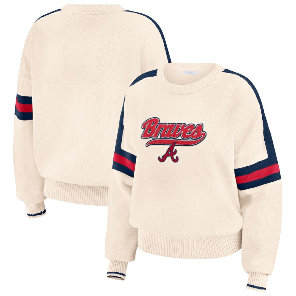 Atlanta Braves WEAR by Erin Andrews Women's Stripe Pullover Sweater Online