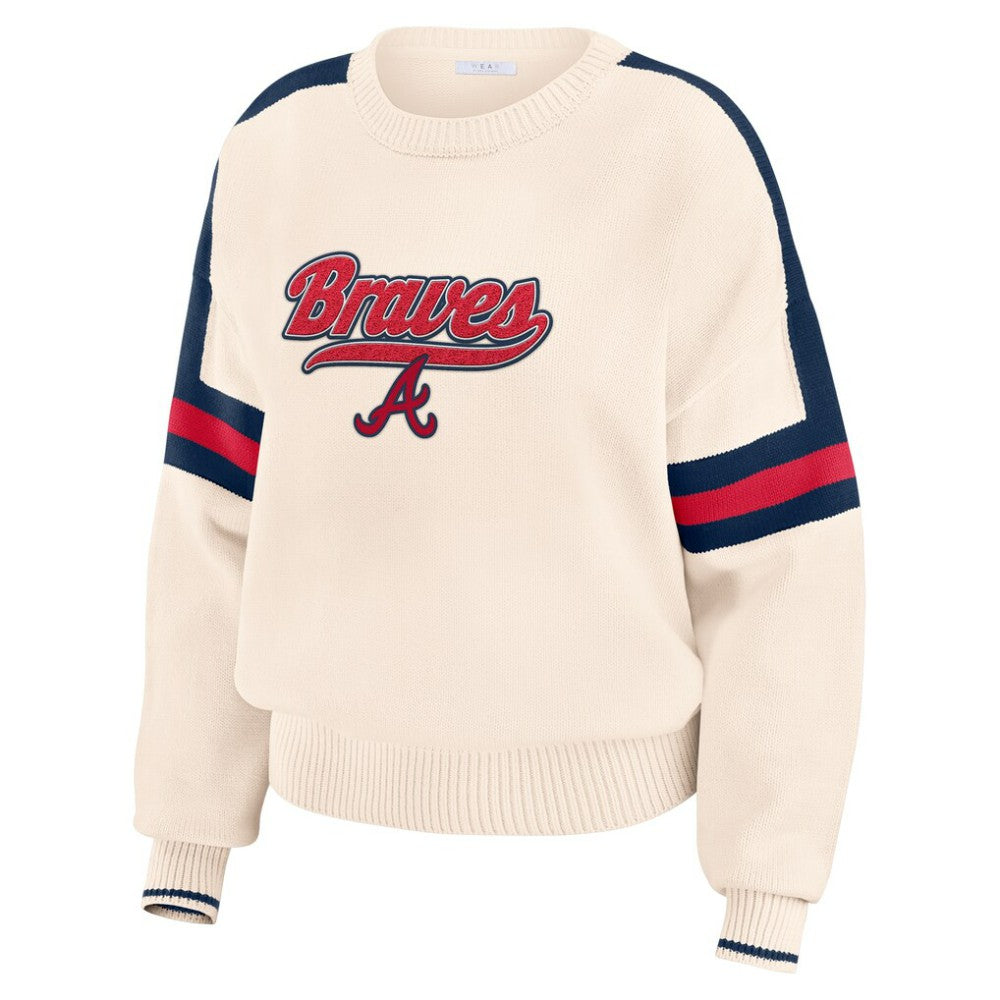 Atlanta Braves WEAR by Erin Andrews Women's Stripe Pullover Sweater Online