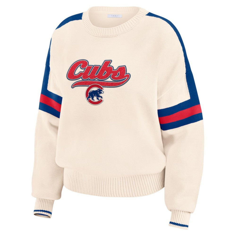 Chicago Cubs WEAR by Erin Andrews Women's Stripe Pullover Sweater Lifestyle