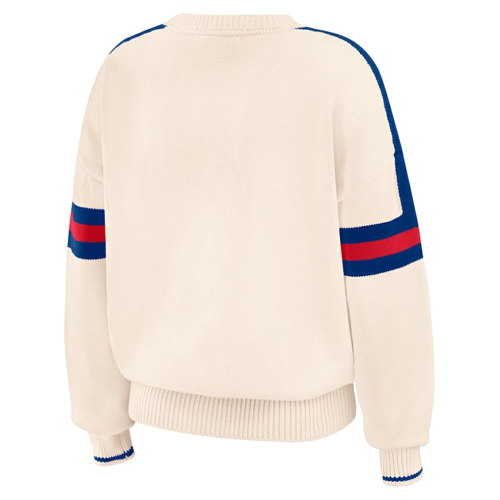 Chicago Cubs WEAR by Erin Andrews Women's Stripe Pullover Sweater Lifestyle
