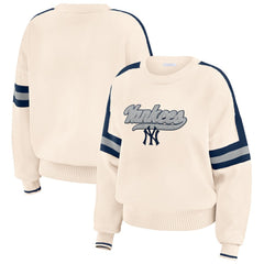 New York Yankees WEAR by Erin Andrews Women's Stripe Pullover Sweater On Sale