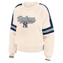 New York Yankees WEAR by Erin Andrews Women's Stripe Pullover Sweater On Sale