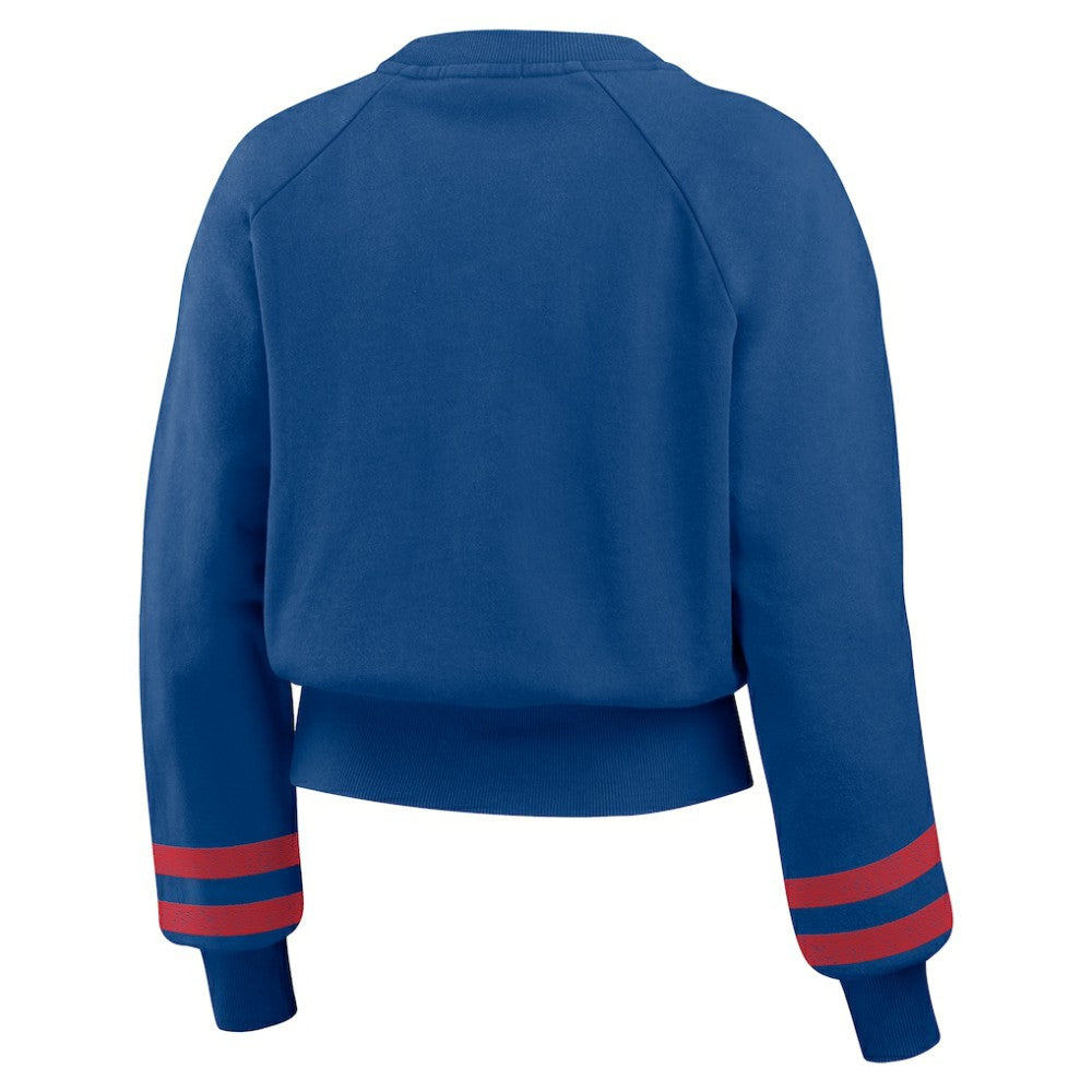 Texas Rangers WEAR by Erin Andrews Women's Vintage Washed Cropped Pullover Sweatshirt discount