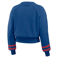 Texas Rangers WEAR by Erin Andrews Women's Vintage Washed Cropped Pullover Sweatshirt discount