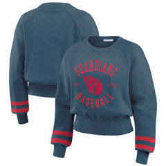Cleveland Guardians WEAR by Erin Andrews Women's Vintage Washed Cropped Pullover Sweatshirt Near Me