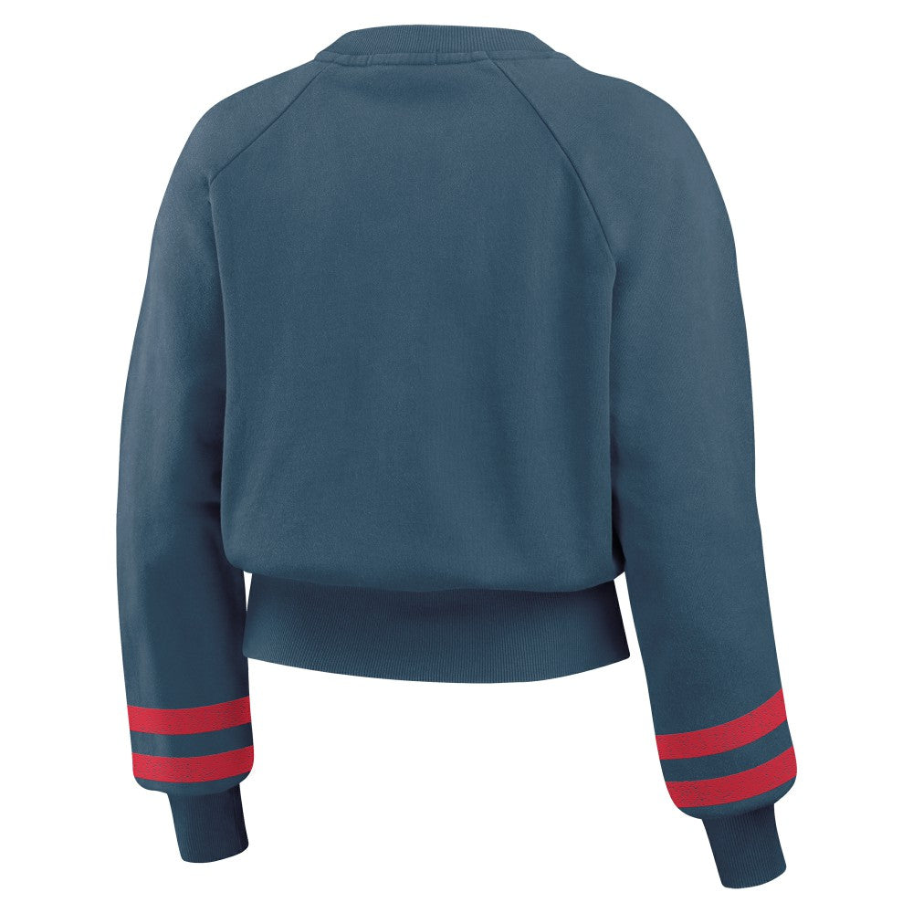 Cleveland Guardians WEAR by Erin Andrews Women's Vintage Washed Cropped Pullover Sweatshirt Near Me