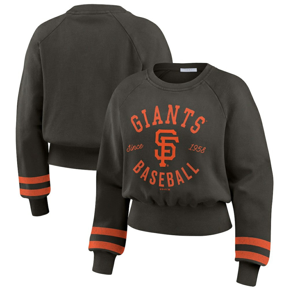San Francisco Giants WEAR by Erin Andrews Women's Vintage Washed Cropped Pullover Sweatshirt Near Me