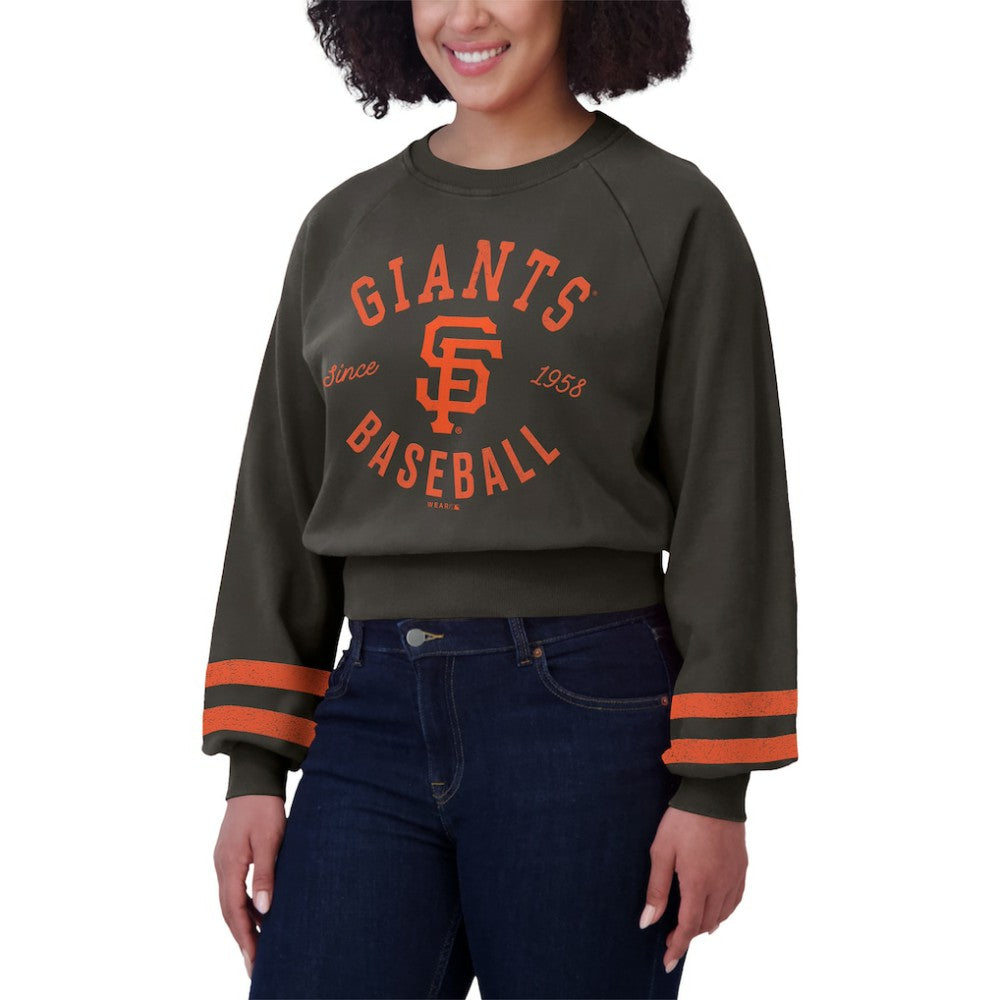 San Francisco Giants WEAR by Erin Andrews Women's Vintage Washed Cropped Pullover Sweatshirt Near Me
