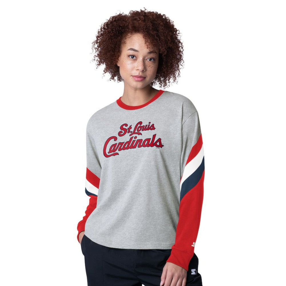 St. Louis Cardinals Starter Women's Triple A Fashion Color Block Long Sleeve Top Near Me