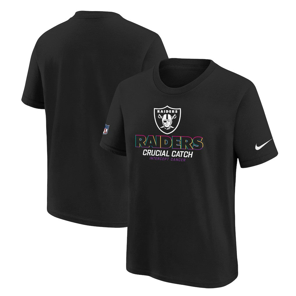 Las Vegas Raiders Youth 2024 NFL Crucial Catch T-Shirt Black - Nike