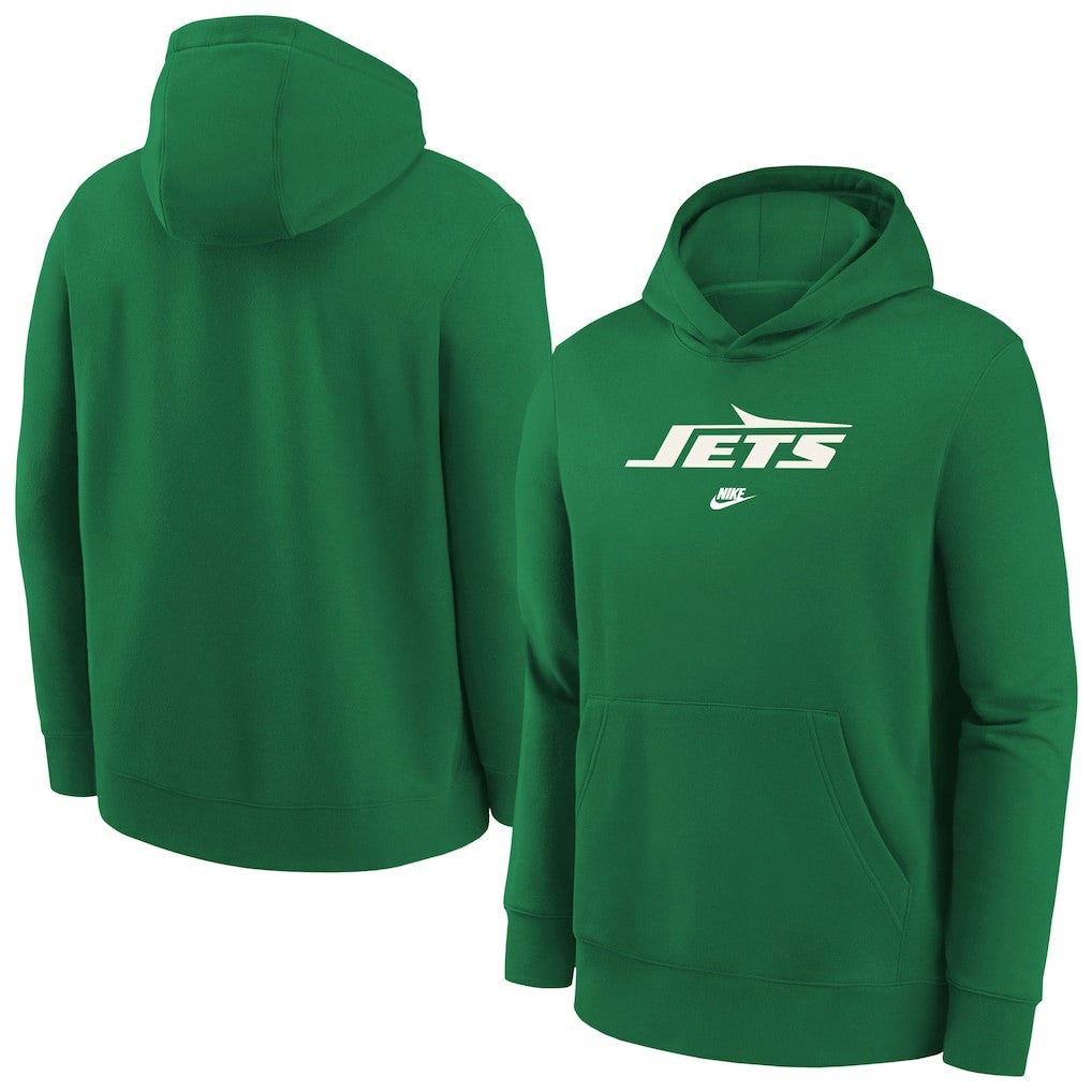 New York Jets Youth Rewind Club Fleece Pullover Hoodie Kelly Green - Nike