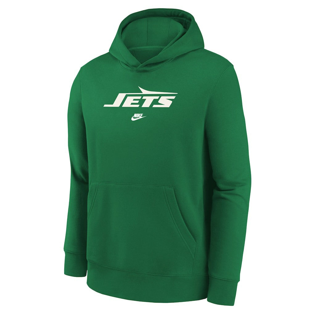 New York Jets Youth Rewind Club Fleece Pullover Hoodie Kelly Green - Nike