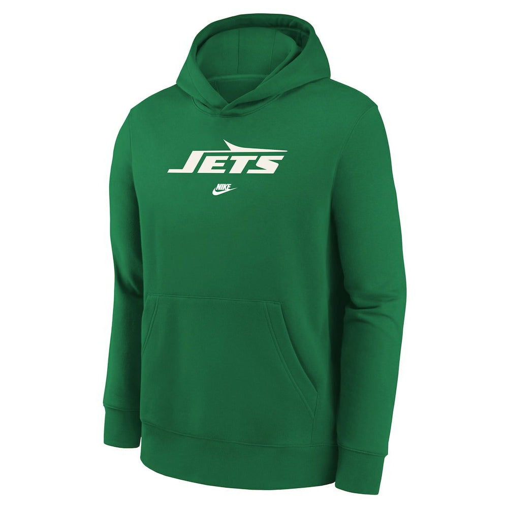 New York Jets Youth Rewind Club Fleece Pullover Hoodie Kelly Green - Nike