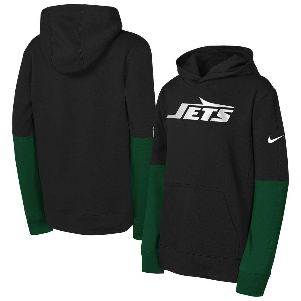 New York Jets Youth Club Pullover Hoodie Black - Nike