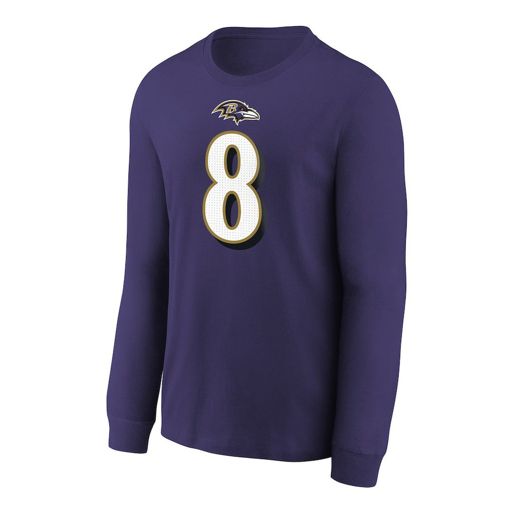 Lamar Jackson Baltimore Ravens Youth Player Name & Number Long Sleeve T-Shirt Purple - Nike