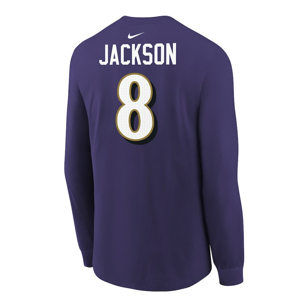 Lamar Jackson Baltimore Ravens Youth Player Name & Number Long Sleeve T-Shirt Purple - Nike