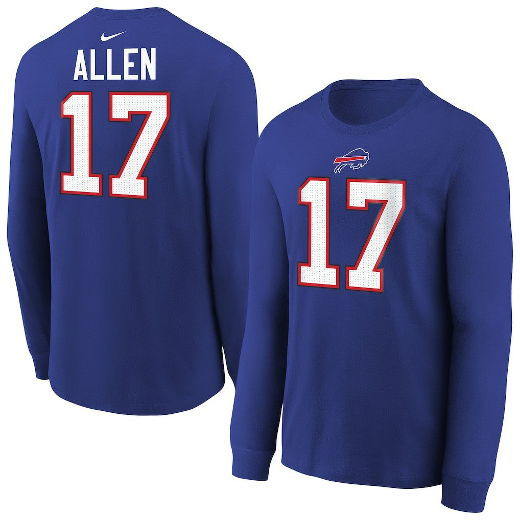 Josh Allen Buffalo Bills Youth Player Name & Number Long Sleeve T-Shirt Royal - Nike