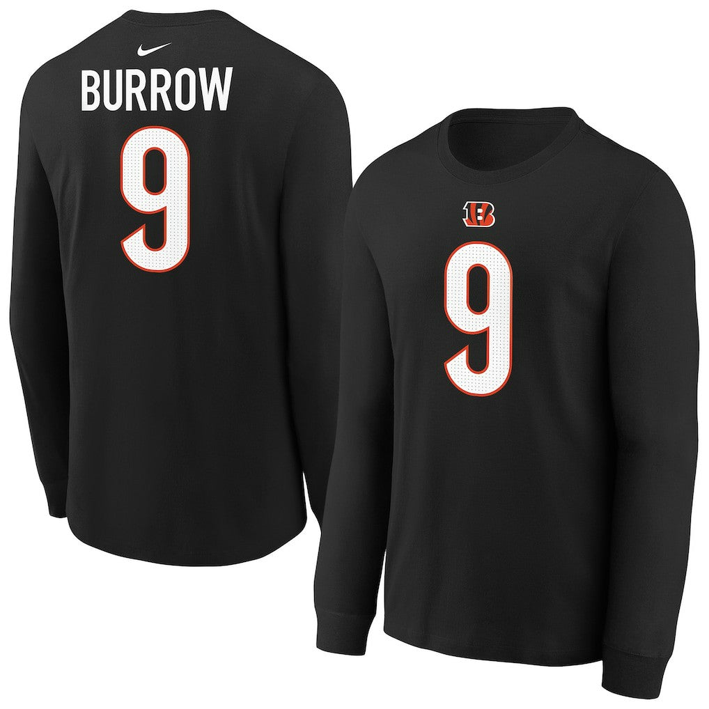 Joe Burrow Cincinnati Bengals Youth Player Name & Number Long Sleeve T-Shirt Black - Nike