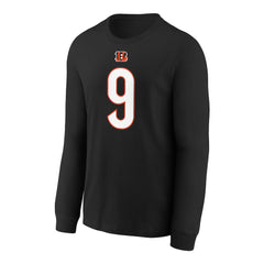 Joe Burrow Cincinnati Bengals Youth Player Name & Number Long Sleeve T-Shirt Black - Nike