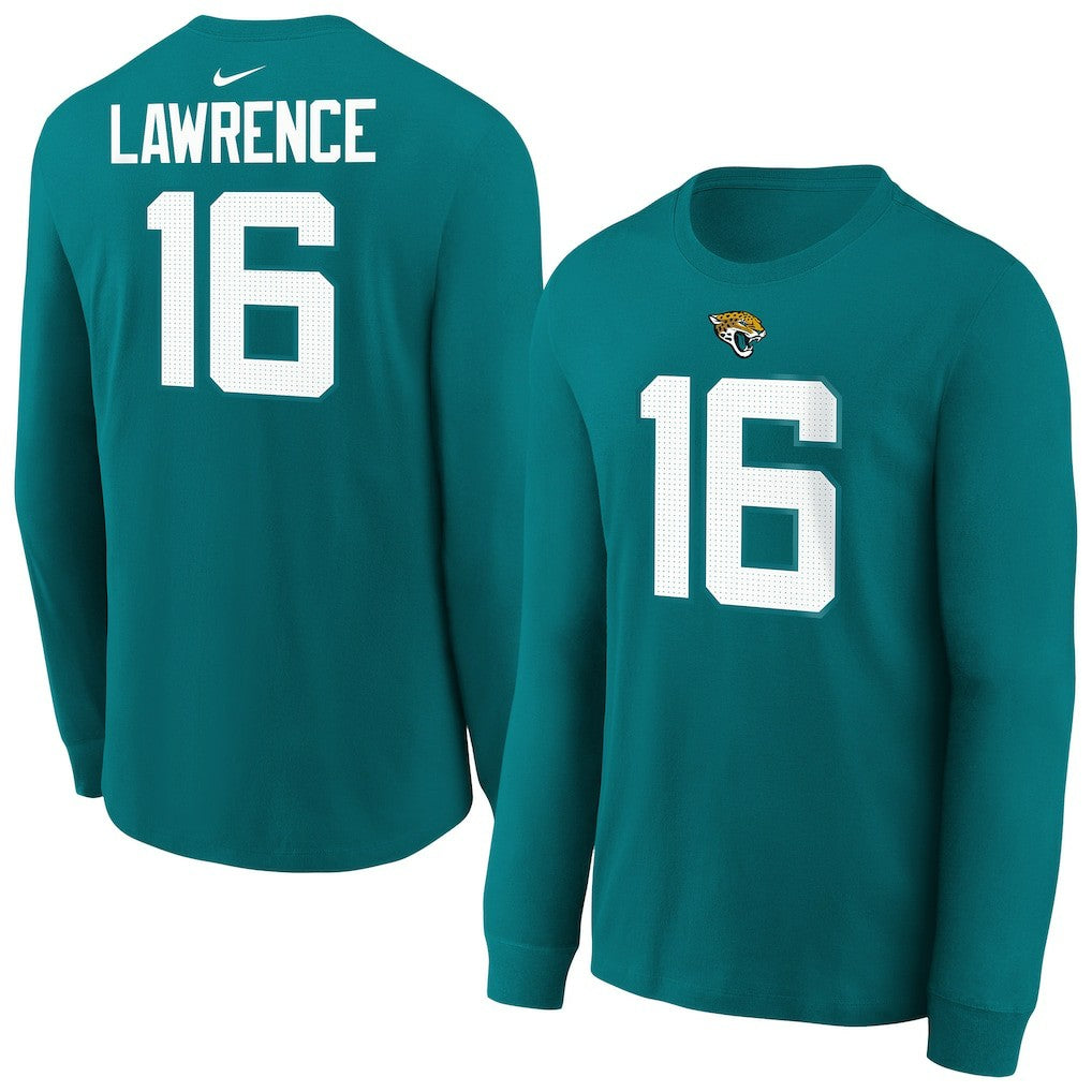 Trevor Lawrence Jacksonville Jaguars Youth Player Name & Number Long Sleeve T-Shirt Teal - Nike