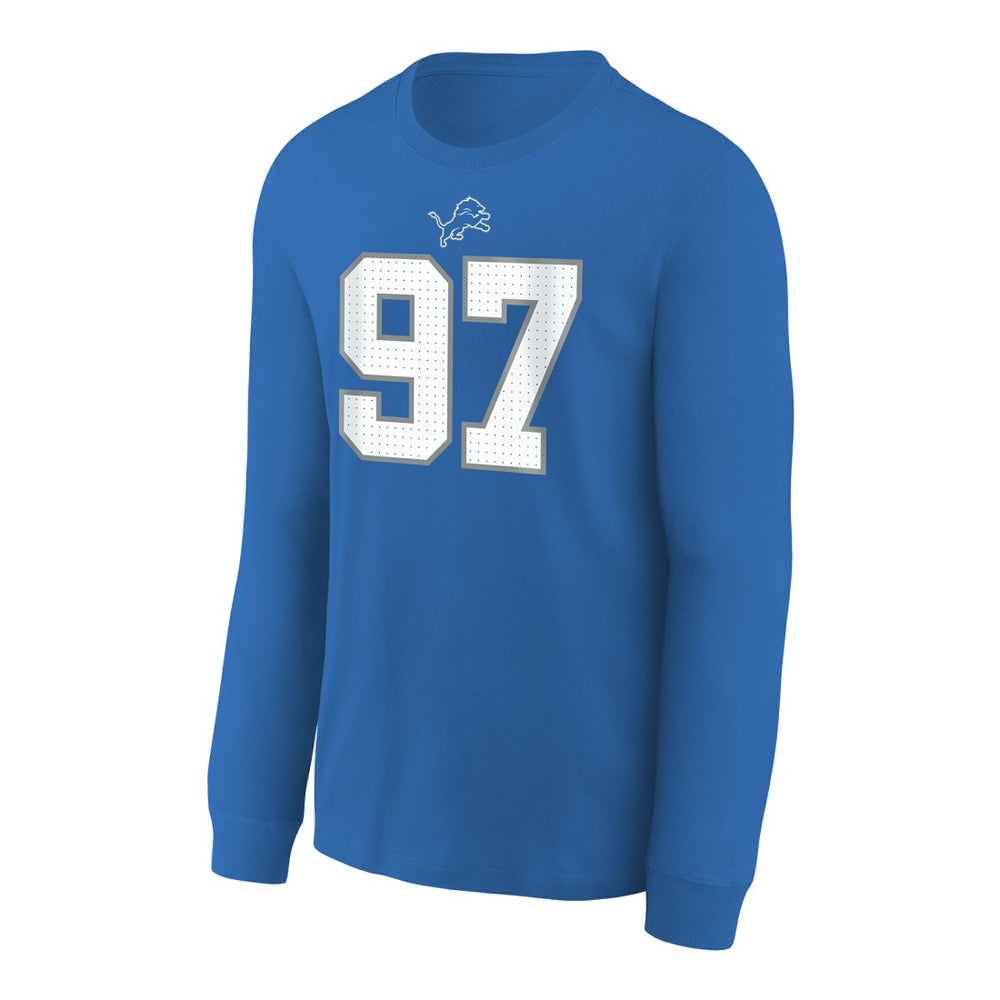 Aidan Hutchinson Detroit Lions Youth Player Name & Number Long Sleeve T-Shirt Blue - Nike