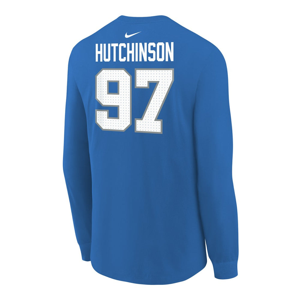 Aidan Hutchinson Detroit Lions Youth Player Name & Number Long Sleeve T-Shirt Blue - Nike