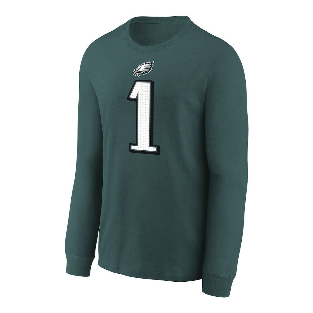Jalen Hurts Philadelphia Eagles Youth Player Name & Number Long Sleeve T-Shirt Midnight Green - Nike
