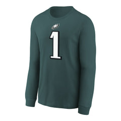 Jalen Hurts Philadelphia Eagles Youth Player Name & Number Long Sleeve T-Shirt Midnight Green - Nike