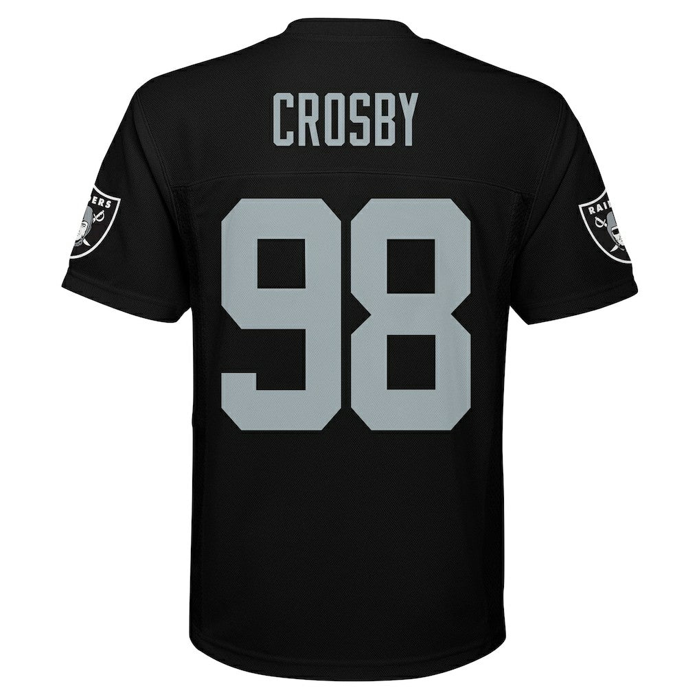 Maxx Crosby Las Vegas Raiders Youth Replica Player Jersey Black - NFL