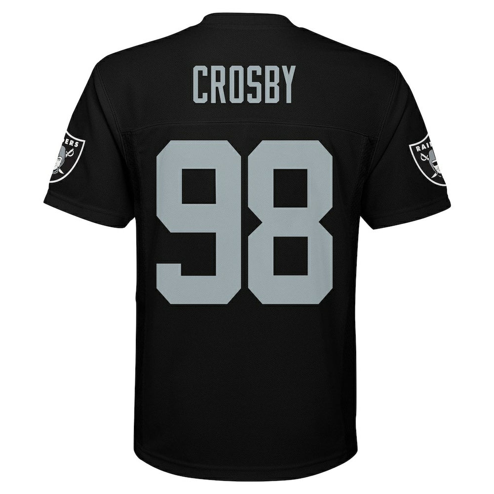 Maxx Crosby Las Vegas Raiders Youth Replica Player Jersey Black - NFL