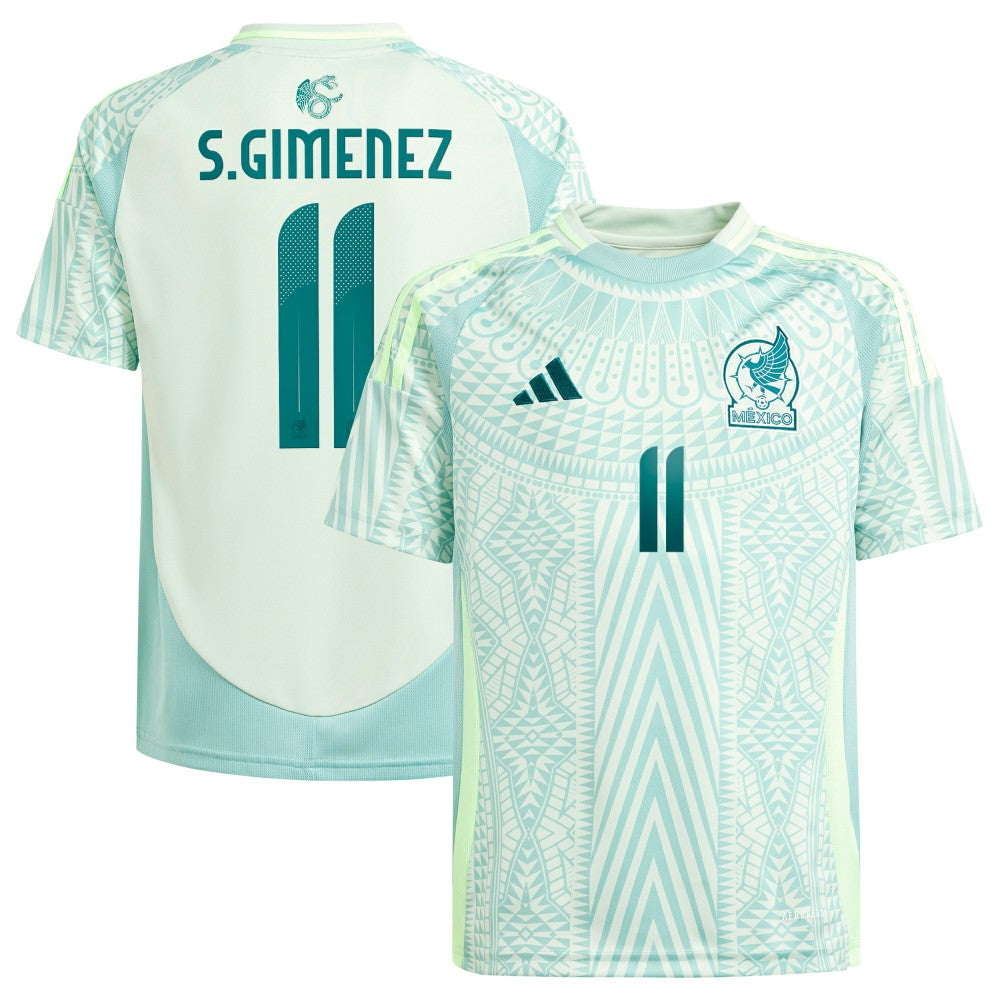 Adidas Santiago Giménez Mexico National Team Youth 2024 Away Replica Player Jerseys - Green