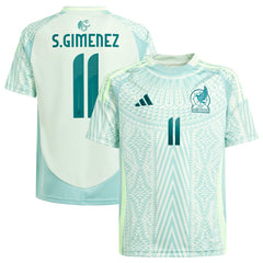Adidas Santiago Giménez Mexico National Team Youth 2024 Away Replica Player Jerseys - Green